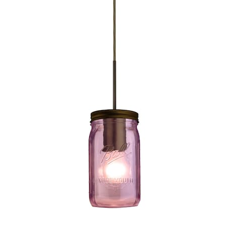 Besa Lighting Milo 4 Cord Pendant, Purple, Bronze Finish, 1x40W Incandescent 1JT-MILO4PL-BR